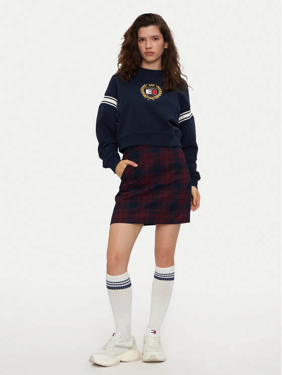 Tommy Jeans Tommy Jeans Miniszoknya DW0DW18889 Bordó Regular Fit