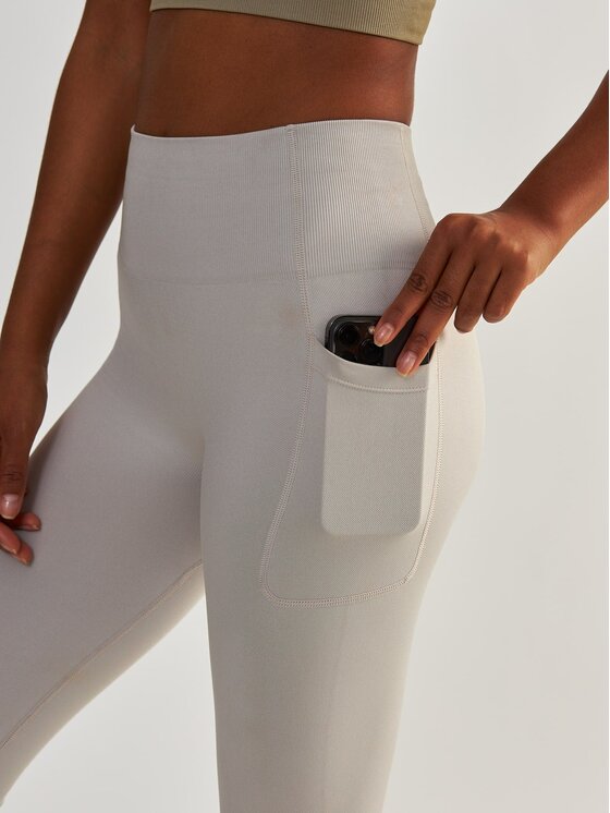 BeShaped BeShaped Legginsy z Kieszeniami Lift Me Up Szary Shaping Fit