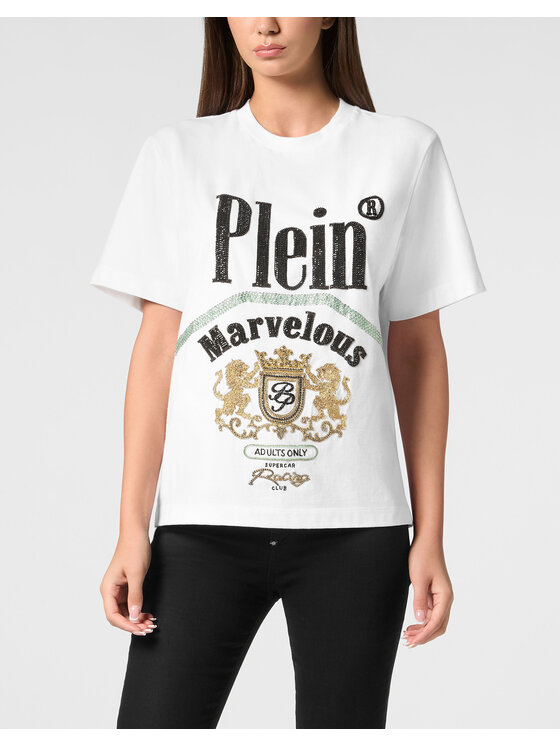 PHILIPP PLEIN PHILIPP PLEIN T-Shirt 22353 Biały Over Fit