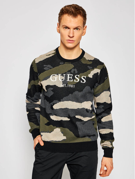Guess Guess Svetr M1RR62 Z2SC0 Zelená Regular Fit