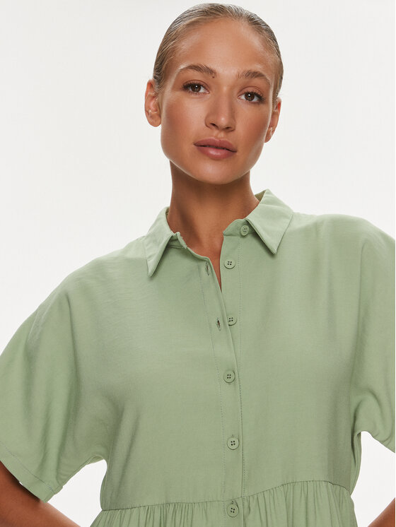 Silvian Heach Silvian Heach Sukienka koszulowa GPP23328VE Zielony Regular Fit