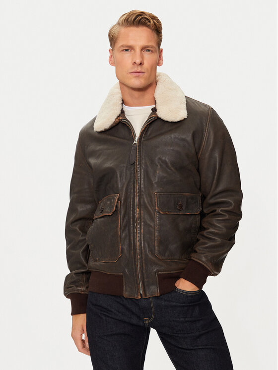 SCHOTT N.Y.C. SCHOTT N.Y.C. Шкіряна куртка LCPILOTUSED Коричневий Regular Fit