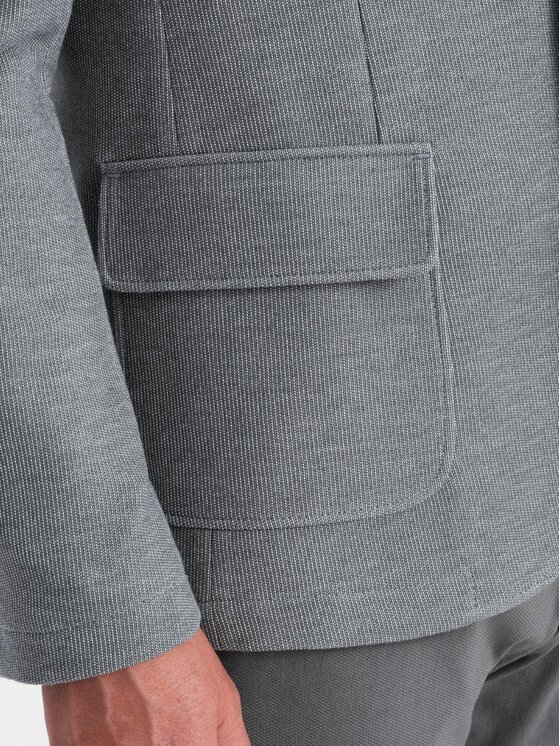 Ombre Ombre Sako OM-BLZB-0108 Šedá Regular Fit
