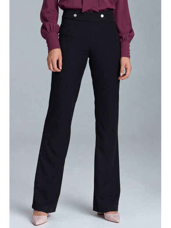 NIFE NIFE Bavlnené nohavice SD165 Čierna Straight Fit