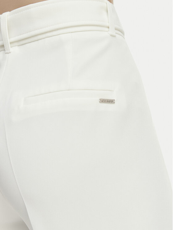 Guess Guess Pantaloni din material W6GB05 W1765 Alb Regular Fit