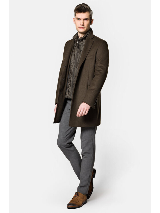 Lancerto Lancerto Płaszcz wełniany Wolfsburg KU054222000013 Zielony Regular Fit
