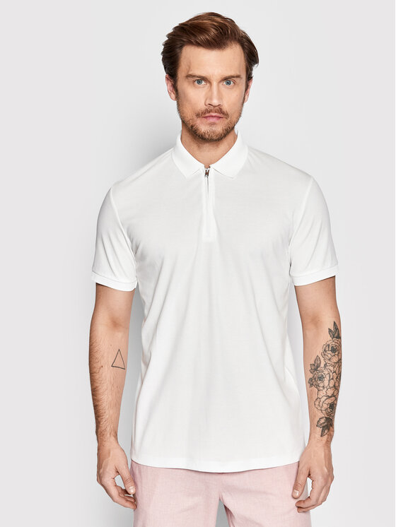 Selected Homme Polokošeľa Fave 16079026 Biela Regular Fit