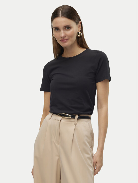 Vero Moda T-shirt Lulu 10323755 Nero Regular Fit, taglia : XS