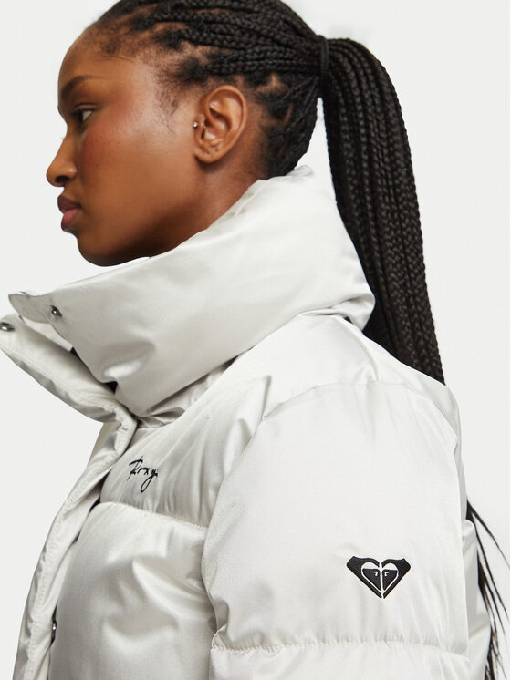 Roxy Roxy Μπουφάν χειμωνιάτικο ERJTJ03545 Ασημί Regular Fit