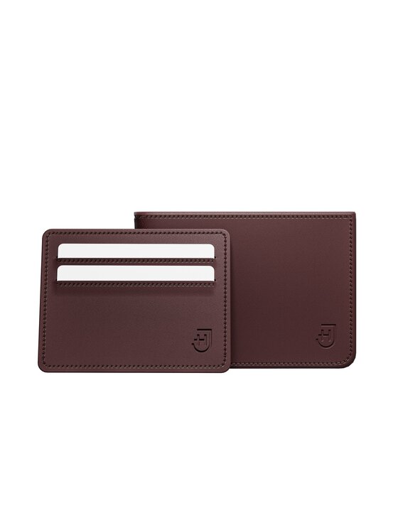 Mały Portfel Męski James Hawk, Brązowy, Męski skórzany portfel slim z RFID