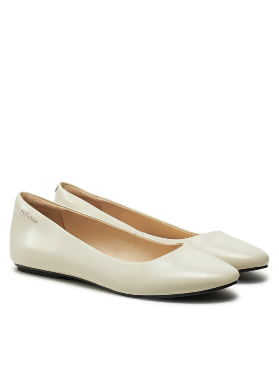 Calvin Klein Ballerines Round Ballerina HW0HW02449 Ecru Modivo