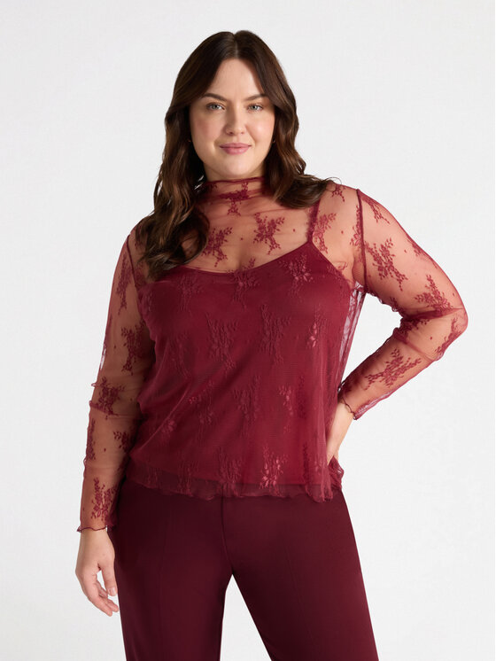 Fiorella Rubino Fiorella Rubino T-shirt G224L008529N036 Bordeaux Regular Fit