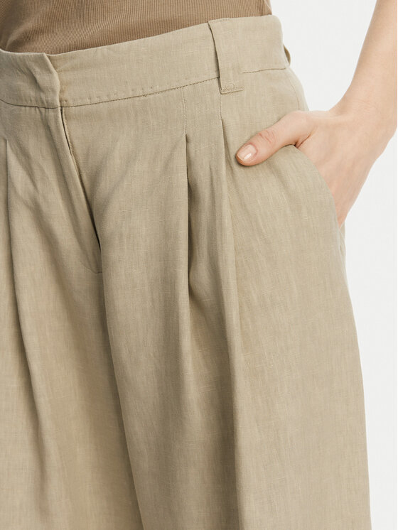 Marella Marella Spodnie palazzo Zama 2513131132200 Khaki Regular Fit