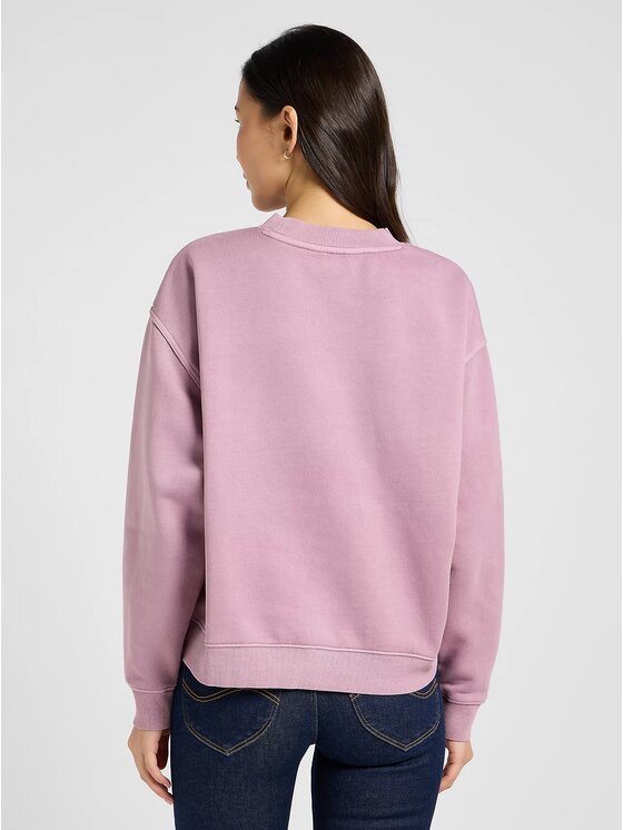 Lee Lee Bluza GRAPHIC CREW SWS Różowy Relaxed Fit