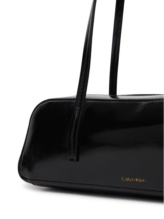 Calvin Klein Calvin Klein Kabelka Foil Logo Glossy Bauletto LV04F3638G Černá