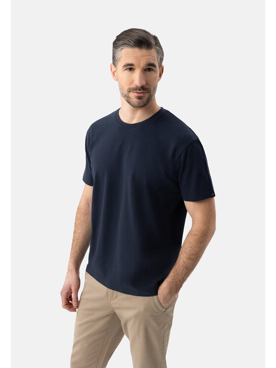 Volcano Volcano T-Shirt TM-FROST Granatowy Regular Fit