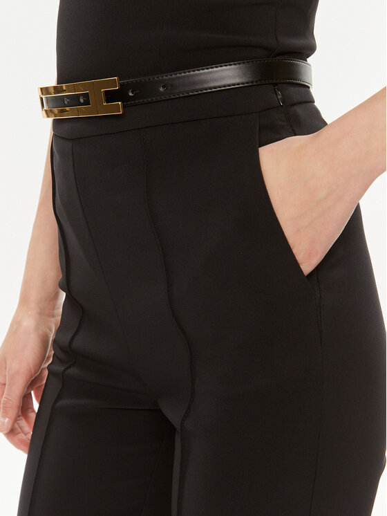 Elisabetta Franchi Elisabetta Franchi Παντελόνι υφασμάτινο PA-034-42E2-5981 Μαύρο Regular Fit