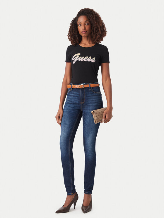 Guess Guess Jeansy W6YA46 D1537 Granatowy Skinny Fit