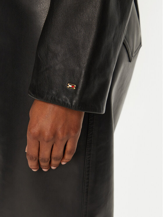 Tommy Hilfiger Tommy Hilfiger Bőrkabát WW0WW43781 Fekete Regular Fit