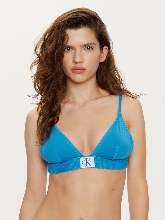 Női Bikini felső Calvin Klein Swimwear, Méret: XS, Kék, KW0KW01974