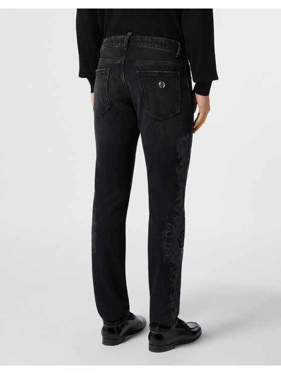 PHILIPP PLEIN PHILIPP PLEIN Jeansy 31226 Černá Straight Leg