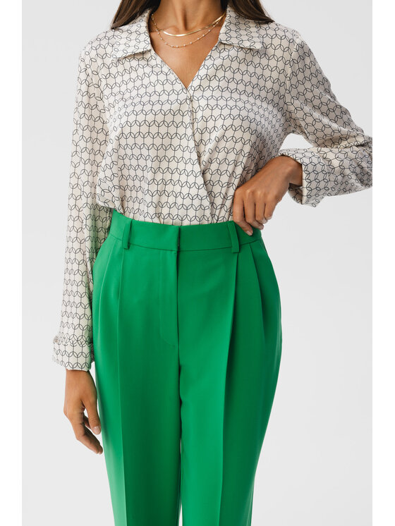 Stylove Stylove Kalhoty z materiálu S356 Zelená Modern Fit