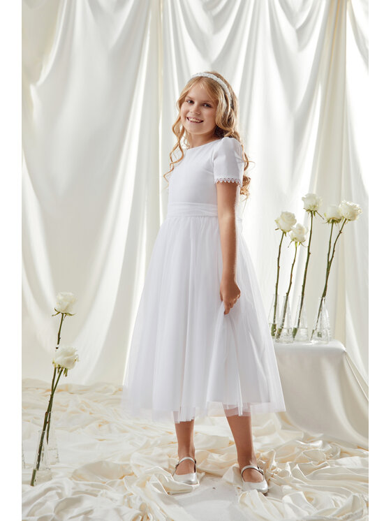 SLY SLY Sukienka 6SM-05A Biały Comfortable Fit