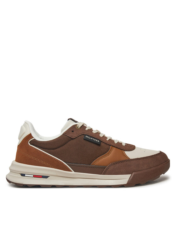 Tommy Hilfiger Snīkeri Retro Runner Mix Rwb FM0FM05371 Brūns