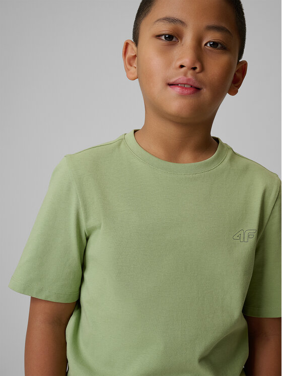 4F 4F T-Shirt BASIC+ Turkusowy Regular Fit