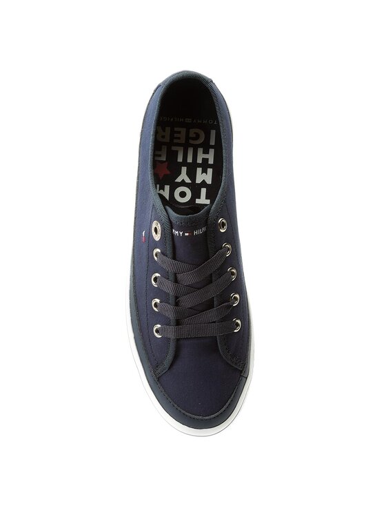 Tommy Hilfiger Sneakers aus Stoff Corporate Flatform Sneaker FW0FW02456 Dunkelblau Modivo