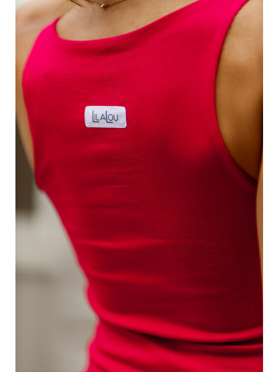 LilaLou LilaLou Sukienka codzienna Basic Baby Czerwony Slim Fit