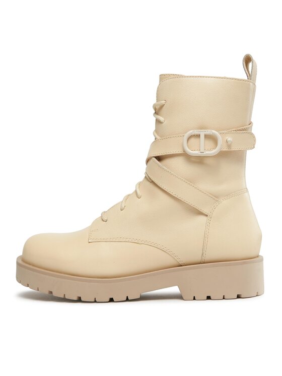 TWINSET TWINSET Schnürstiefeletten 232TCP050 Écru