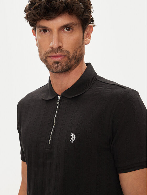 U.S. Polo Assn. U.S. Polo Assn. Polo marškinėliai MUP3992 Juoda Regular Fit