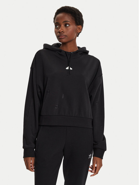 adidas Mikina Embroidered IT1521 Čierna Loose Fit