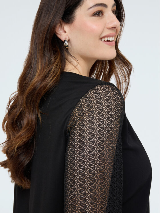 Fiorella Rubino Fiorella Rubino Bluzka G0AUL009177N033 Czarny Regular Fit