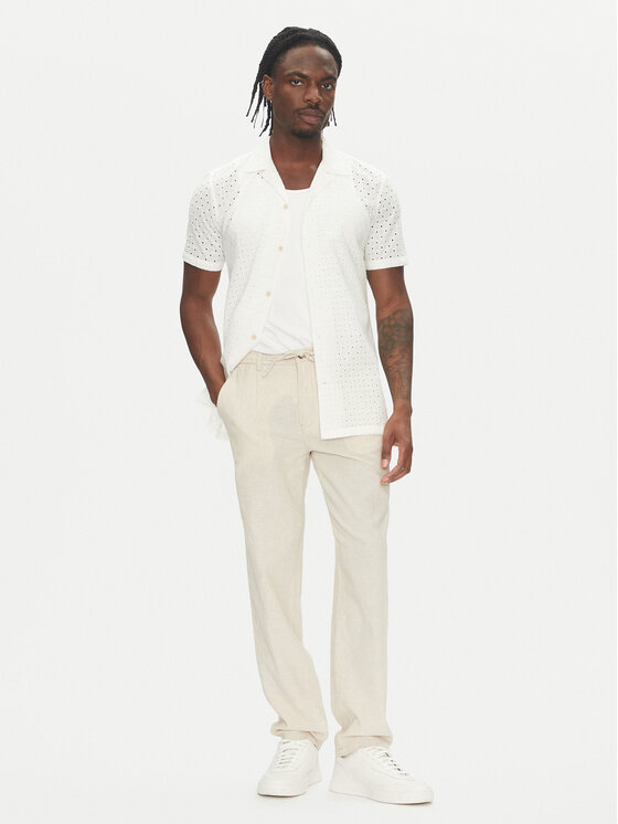Lindbergh Lindbergh Pantaloni din material 30-003030 Bej Relaxed Fit