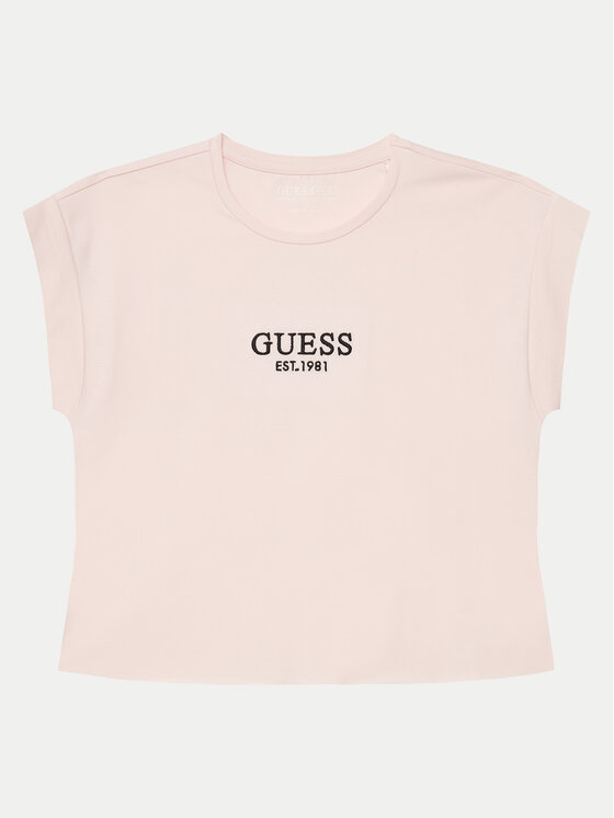 Guess T-krekls J4BI3 4J131 Rozā Regular Fit