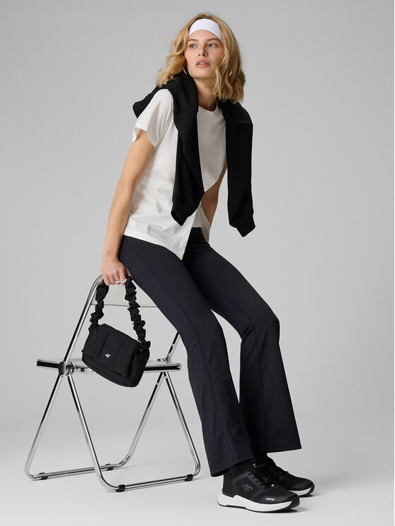 4F 4F Legginsy SPORT OFFICE Czarny Slim Fit