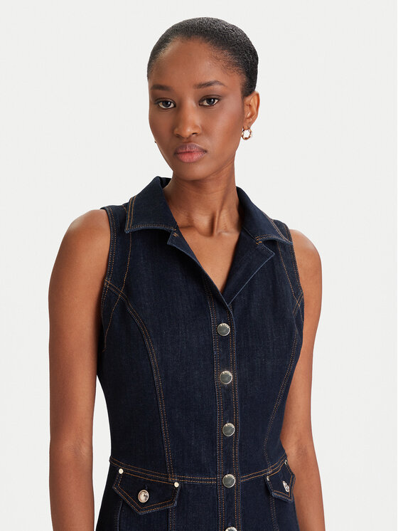 Guess Guess Jeans haljina W5YK24 D5PW1 Tamnoplava Regular Fit
