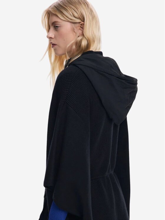 Desigual Desigual Poncho PONCHO_MIX ALDAMA MY Nero Regular Fit