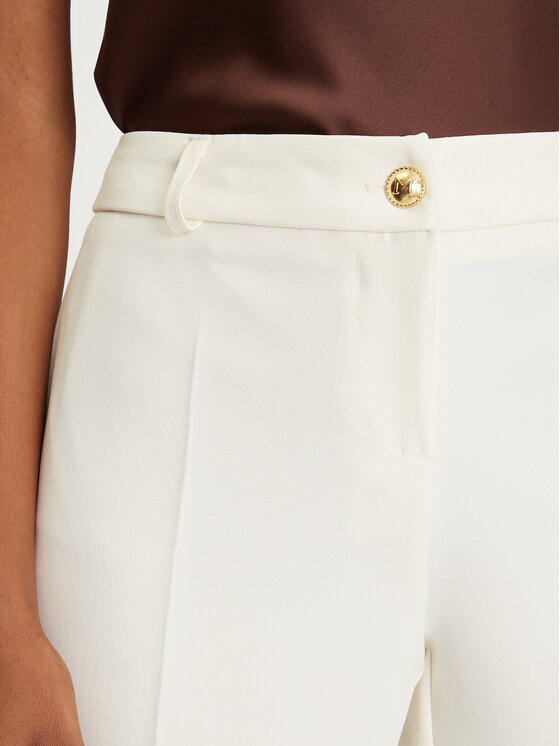 Maryley Maryley Kalhoty z materiálu 25EB52Z/M24/43VA Écru Regular Fit