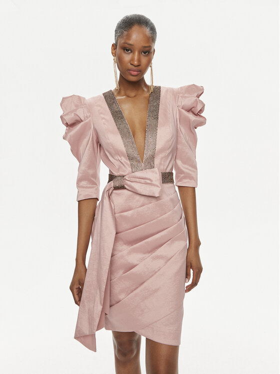 Babylon Babylon Kokteilinė suknelė S00868 Rožinė Regular Fit