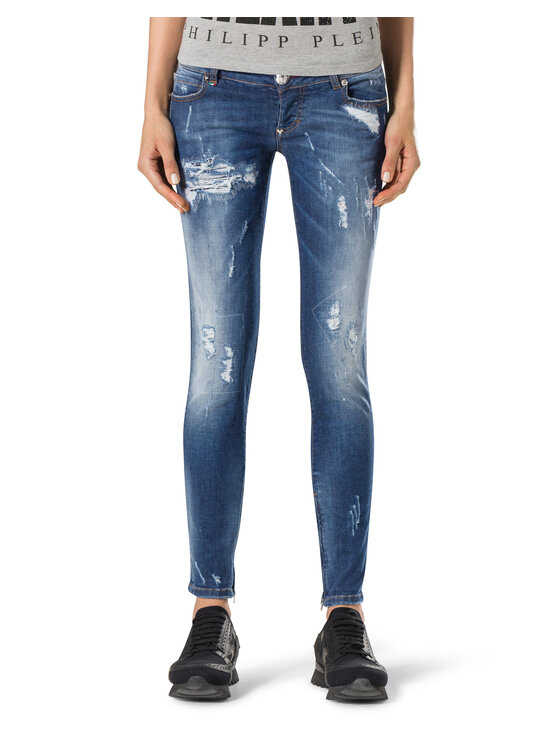 PHILIPP PLEIN PHILIPP PLEIN Džínsy 30802 Modrá Skinny Fit