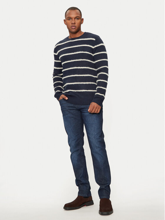 Brave Soul Brave Soul Sweter MK-248OSLO Granatowy Regular Fit