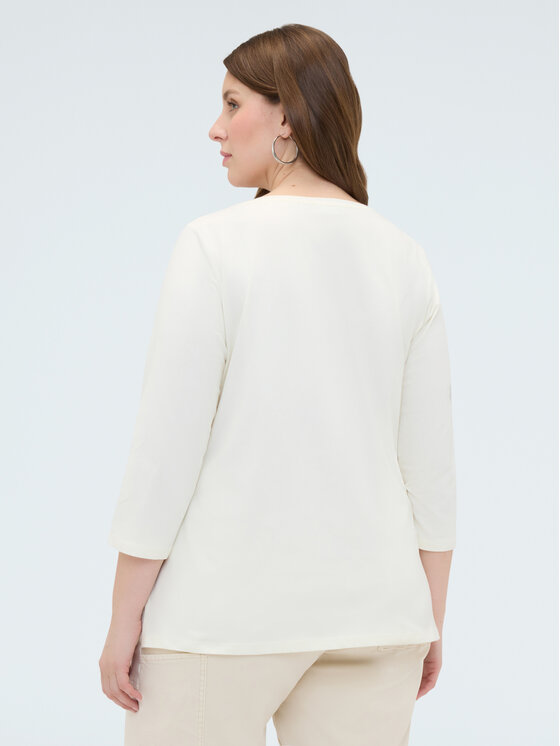 Fiorella Rubino Fiorella Rubino Bluzka G0BVL009218N002 Kremowy A-Line Fit
