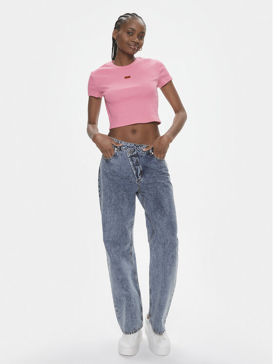 HUGO Hugo Тишърт Deluisa_1 50508636 Розов Slim Fit