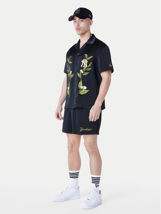 New Era New Era Košeľa New York Yankees Floral Revere 60596374 Čierna Regular Fit