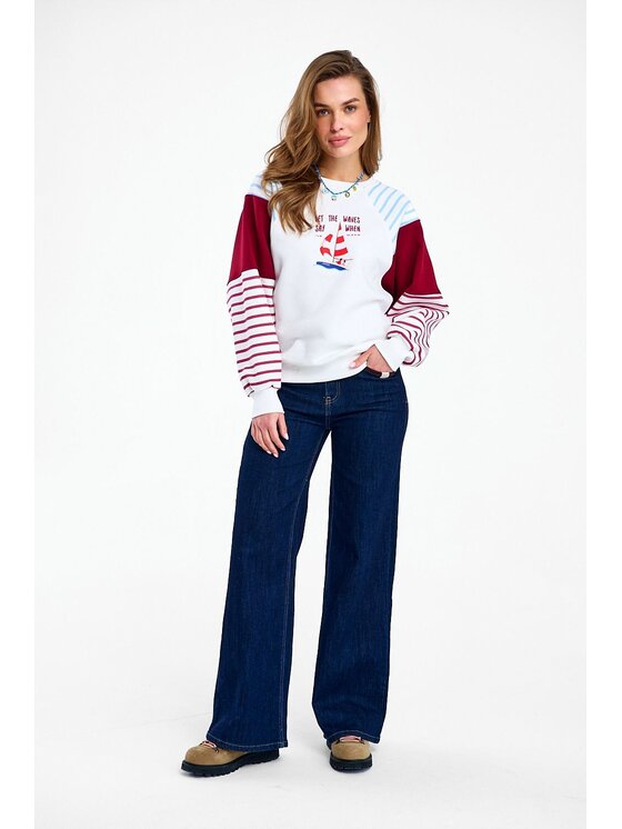 NAOKO NAOKO Bluza Let The Waves Czerwony Regular Fit