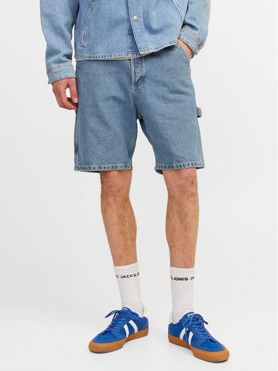Jack&Jones Džínsové šortky Jjitony 12252719 Modrá Loose Fit