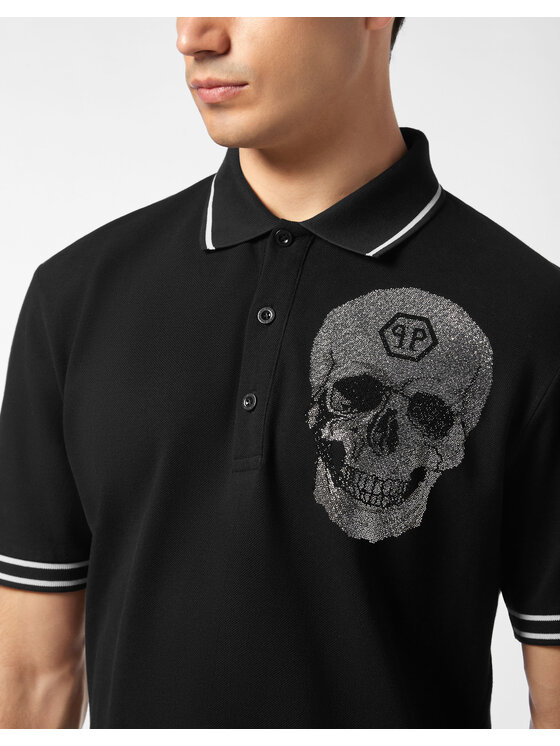 PHILIPP PLEIN PHILIPP PLEIN Polo 27157 Czarny Slim Fit
